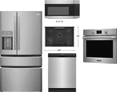 5 Piece Package Includes Refrigerator, Cooktop, Wall Oven, Microwave And Dishwasher