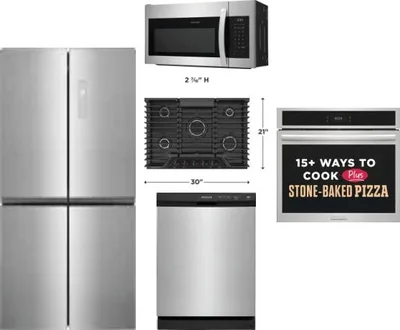 5 Piece Package Includes Refrigerator, Cooktop, Wall Oven, Microwave And Dishwasher