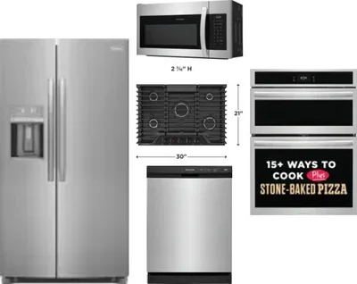 5 Piece Package Includes Refrigerator, Cooktop, Wall Oven, Microwave And Dishwasher