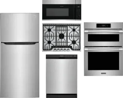 5 Piece Package Includes Refrigerator, Cooktop, Wall Oven, Microwave And Dishwasher