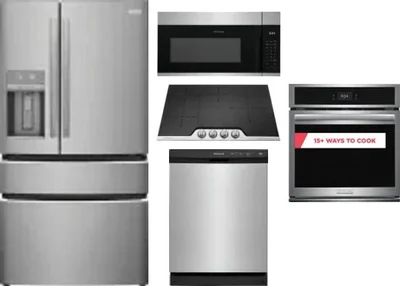 5 Piece Package Includes Refrigerator, Cooktop, Wall Oven, Microwave And Dishwasher