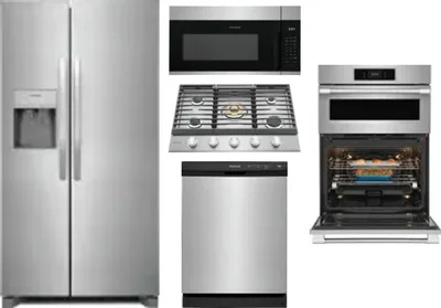 5 Piece Package Includes Refrigerator, Cooktop, Wall Oven, Microwave And Dishwasher