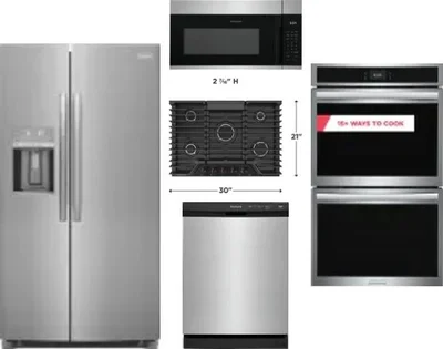 5 Piece Package Includes Refrigerator, Cooktop, Wall Oven, Microwave And Dishwasher