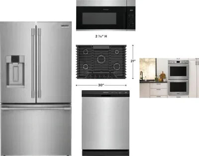 5 Piece Package Includes Refrigerator, Cooktop, Wall Oven, Microwave And Dishwasher