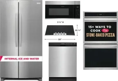 5 Piece Package Includes Refrigerator, Cooktop, Wall Oven, Microwave And Dishwasher