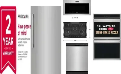 6 Piece Package Includes Refrigerator, Freezer, Cooktop, Wall Oven, Microwave And Dishwasher
