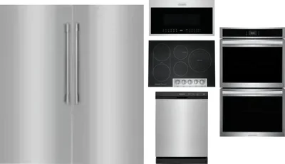 6 Piece Package Includes Refrigerator, Freezer, Cooktop, Wall Oven, Microwave And Dishwasher