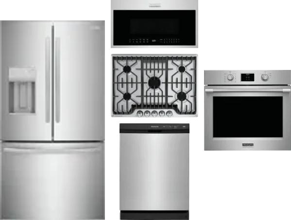 5 Piece Package Includes Refrigerator, Cooktop, Wall Oven, Microwave And Dishwasher