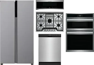 5 Piece Package Includes Refrigerator, Cooktop, Wall Oven, Microwave And Dishwasher