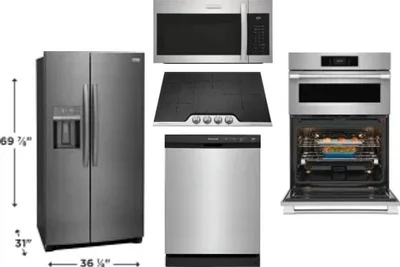 5 Piece Package Includes Refrigerator, Cooktop, Wall Oven, Microwave And Dishwasher