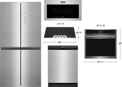 5 Piece Package Includes Refrigerator, Cooktop, Wall Oven, Microwave And Dishwasher