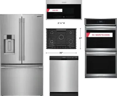 5 Piece Package Includes Refrigerator, Cooktop, Wall Oven, Microwave And Dishwasher