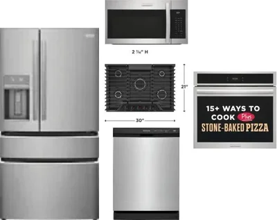 5 Piece Package Includes Refrigerator, Cooktop, Wall Oven, Microwave And Dishwasher