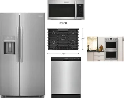 5 Piece Package Includes Refrigerator, Cooktop, Wall Oven, Microwave And Dishwasher