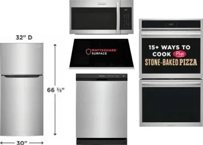 5 Piece Package Includes Refrigerator, Cooktop, Wall Oven, Microwave And Dishwasher