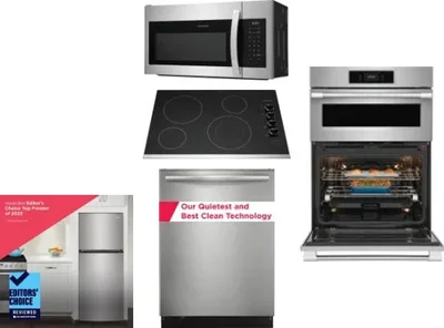 5 Piece Package Includes Refrigerator, Cooktop, Wall Oven, Microwave And Dishwasher
