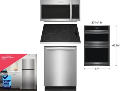 5 Piece Package Includes Refrigerator, Cooktop, Wall Oven, Microwave And Dishwasher