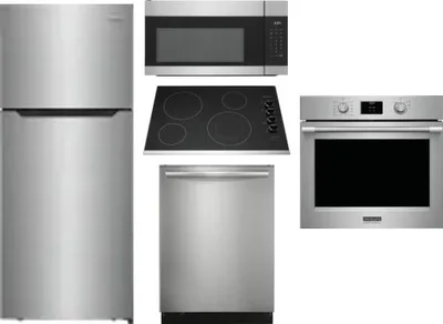 5 Piece Package Includes Refrigerator, Cooktop, Wall Oven, Microwave And Dishwasher