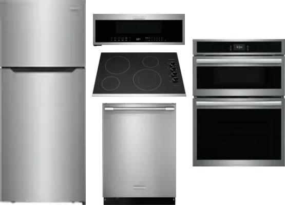 5 Piece Package Includes Refrigerator, Cooktop, Wall Oven, Microwave And Dishwasher