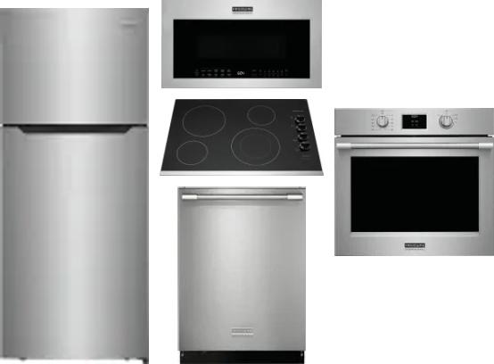 5 Piece Package Includes Refrigerator, Cooktop, Wall Oven, Microwave And Dishwasher