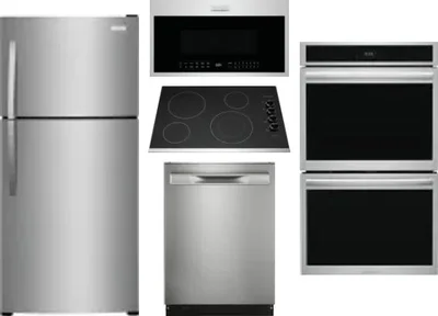 5 Piece Package Includes Refrigerator, Cooktop, Wall Oven, Microwave And Dishwasher