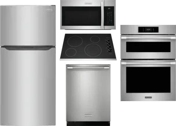 5 Piece Package Includes Refrigerator, Cooktop, Wall Oven, Microwave And Dishwasher