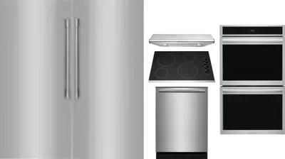 6 Piece Package Includes Refrigerator, Freezer, Cooktop, Wall Oven, Hood And Dishwasher