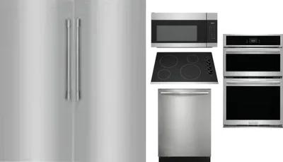 6 Piece Package Includes Refrigerator, Freezer, Cooktop, Wall Oven, Microwave And Dishwasher
