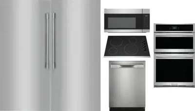 6 Piece Package Includes Refrigerator, Freezer, Cooktop, Wall Oven, Microwave And Dishwasher