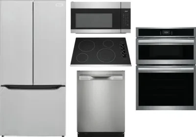 5 Piece Package Includes Refrigerator, Cooktop, Wall Oven, Microwave And Dishwasher