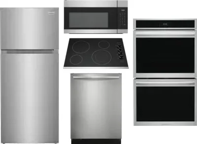 5 Piece Package Includes Refrigerator, Cooktop, Wall Oven, Microwave And Dishwasher