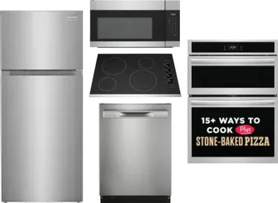 5 Piece Package Includes Refrigerator, Cooktop, Wall Oven, Microwave And Dishwasher