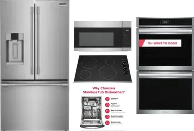 5 Piece Package Includes Refrigerator, Cooktop, Wall Oven, Microwave And Dishwasher