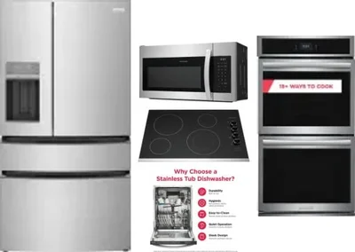 5 Piece Package Includes Refrigerator, Cooktop, Wall Oven, Microwave And Dishwasher