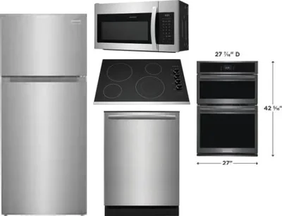 5 Piece Package Includes Refrigerator, Cooktop, Wall Oven, Microwave And Dishwasher