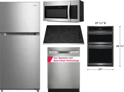 5 Piece Package Includes Refrigerator, Cooktop, Wall Oven, Microwave And Dishwasher