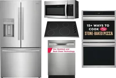 5 Piece Package Includes Refrigerator, Cooktop, Wall Oven, Microwave And Dishwasher