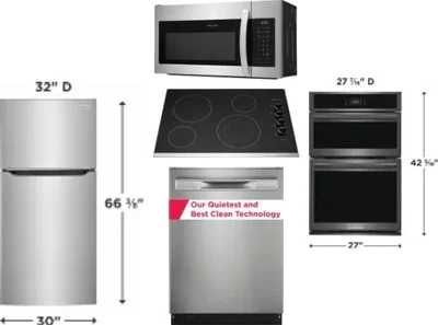 5 Piece Package Includes Refrigerator, Cooktop, Wall Oven, Microwave And Dishwasher