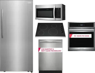 5 Piece Package Includes Refrigerator, Cooktop, Wall Oven, Microwave And Dishwasher