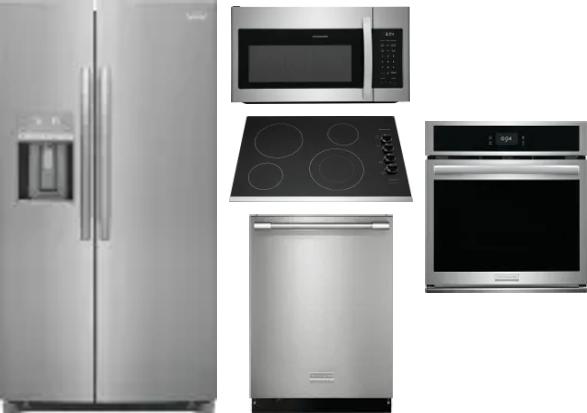5 Piece Package Includes Refrigerator, Cooktop, Wall Oven, Microwave And Dishwasher