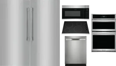 6 Piece Package Includes Refrigerator, Freezer, Cooktop, Wall Oven, Microwave And Dishwasher