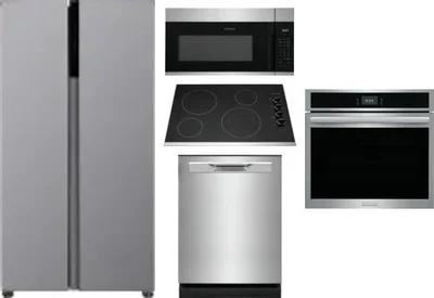 5 Piece Package Includes Refrigerator, Cooktop, Wall Oven, Microwave And Dishwasher