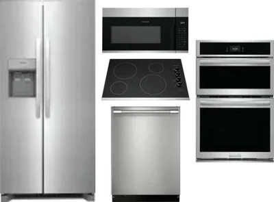 5 Piece Package Includes Refrigerator, Cooktop, Wall Oven, Microwave And Dishwasher
