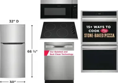 5 Piece Package Includes Refrigerator, Cooktop, Wall Oven, Microwave And Dishwasher