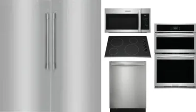 6 Piece Package Includes Refrigerator, Freezer, Cooktop, Wall Oven, Microwave And Dishwasher