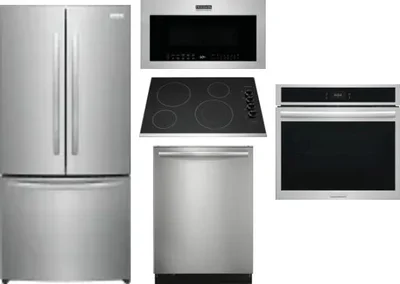5 Piece Package Includes Refrigerator, Cooktop, Wall Oven, Microwave And Dishwasher
