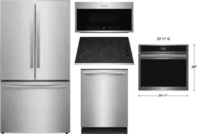 5 Piece Package Includes Refrigerator, Cooktop, Wall Oven, Microwave And Dishwasher