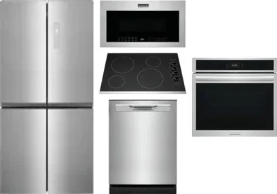 5 Piece Package Includes Refrigerator, Cooktop, Wall Oven, Microwave And Dishwasher