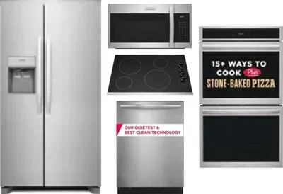 5 Piece Package Includes Refrigerator, Cooktop, Wall Oven, Microwave And Dishwasher