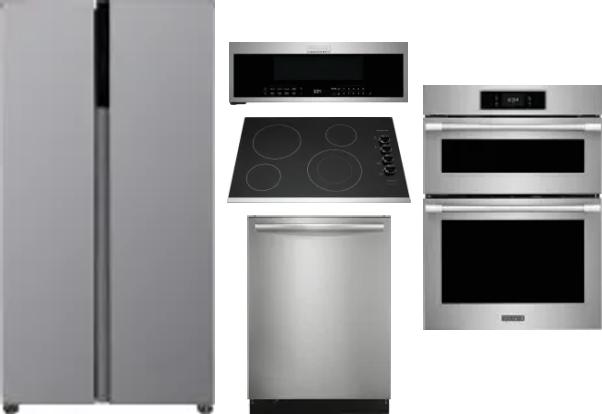 5 Piece Package Includes Refrigerator, Cooktop, Wall Oven, Microwave And Dishwasher